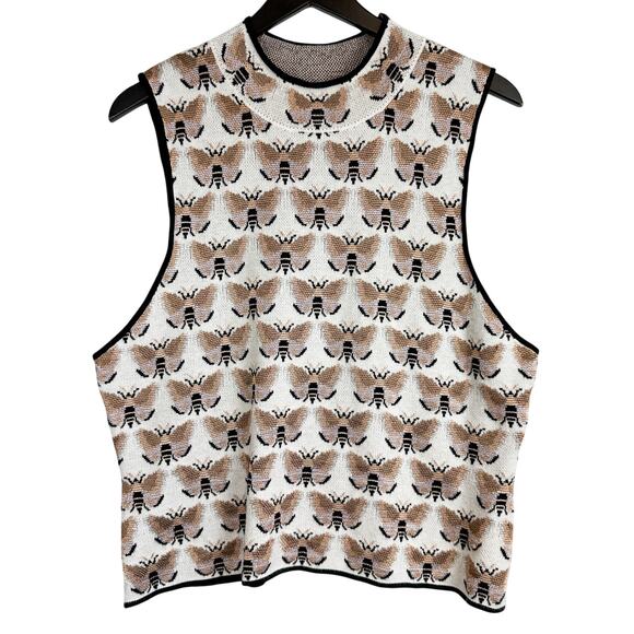 Sarah Gordon Tops - Sarah Gordon Maeve Anthropologie Mock Bumblebee Moth Tank Metallic Top - XL